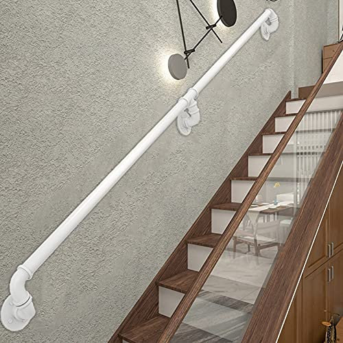 Scale Banister Corrimano per interni Kit completo per esterni 30-600 cm Disabili Anziani Bambini Bambini Bianco Bianco Bagno Bilanciamento del muro Banca del bagno, Binario all'aperto ( Size : 120cm )