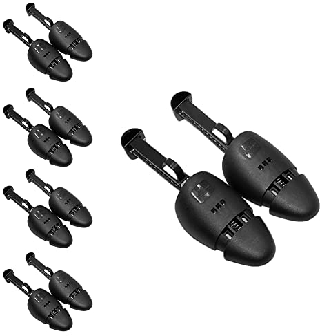 Fosinz Men's Boot Shoe Stretcher Plastic Adjustable, Pack of 5 Black
