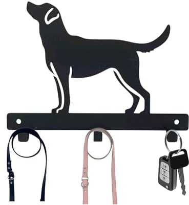 Labrador Dog Lead Hanger | Metal Wall Hook | Powder Coated Finish | Fixings Included | Dog Leash Holder | Gift for Dog Lovers