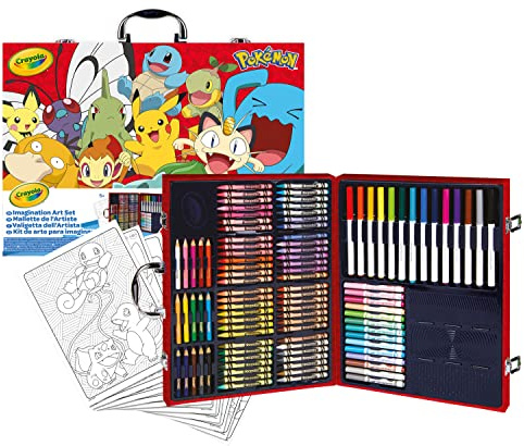 CRAYOLA - Pokémon Künstlerkoffer, Kreativ-Set mit 115 Teilen, ab 5 Jahren, 04-2931