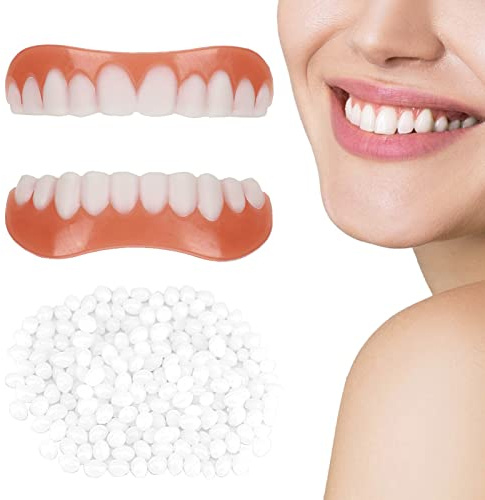 Falsche Zähne Veneers, Furniere Zähne Kosmetische Zahnabdeckung Gefälschte Zähne Provisorische Zahnprothese Künstliche Zähne Zahnersatz Weiß Kosmetische Zähne Temporäre Prothesen für Frauen Männer