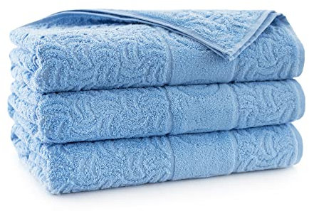 ZWOLTEX Design Jacquard Handtuch Sets - Badetuch - Handtuch - Gästetuch I 100% Ägyptischer Baumwolle I Sammlung MORWA - Morwa Blue-K26-6400 2X(50x100)