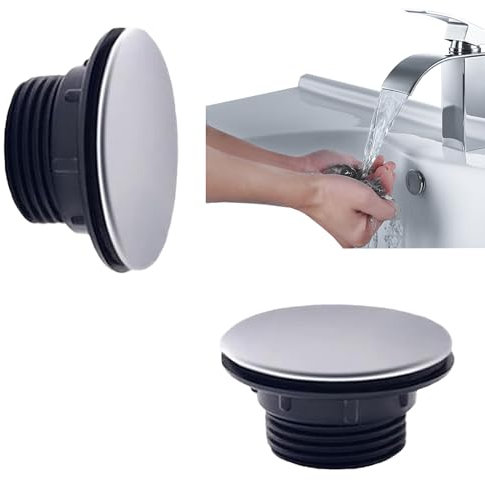 2 Pack Kitchen Faucet Hole Covers, Stainless Steel Sink Hole Plate Plug Covers, Blank Metal Plugs for Dia 1.2 to 1.6 inch (45mm)