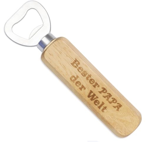 Flaschenöffner Bester Papa der Welt Holzgriff Bier ​Bieröffner Kronkorkenöffner Holz Vater Tragbare Kapselheber Geschenke Öffner Vatertagsgeschenk für Männer Vatertag Geburtstag Weihnachten