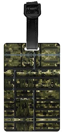 Gepäckanhänger im Armee-Stil, digitaler Camouflage-Druck, Taschenanhänger für Gepäck, Kofferanhänger mit Namensausweis, für Damen und Herren, Reisen