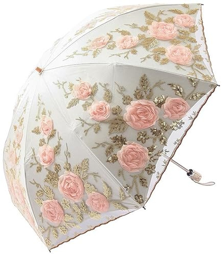 EVURU Paraguas de flores con cordones mujer, sombrilla de verano, sombrilla plegable para jardín, portátil, para mujer, hermosa playa, Paraplu, equipo de lluvia