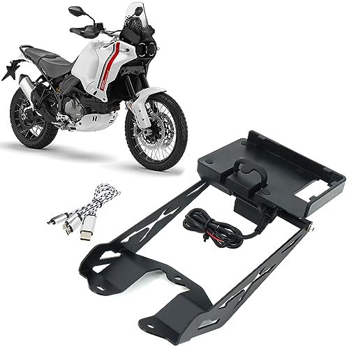 ZYTIGHTER Support de navigation, Accroche Telephone, Porte Téléphone pour smartphone Ducati Desert X DESERTX 2022 2023 avec support de charge USB