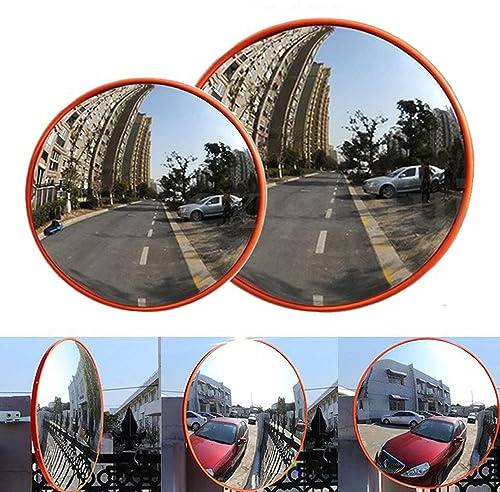 Verkehrsspiegel 30cm Sicherheitsspiegel, Garagenspiegel Einparkhilfe, 130° Weitwinkel Konvexspiegel für Garage, Einfahrten, Lagerhallen und Büros, Halterung und Schrauben Enthalten