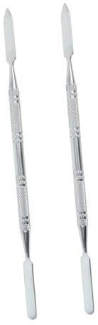 DOITOOL 2pièces Barre De Mélange Cosmétique Inox Pour Fond De Teint Et Correcteur Outil Double Extrémité Et Facile à Nettoyer Pour Maquillage Professionnel Et Personnel