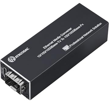 ATROODAC Gigabit Glasfaser Ethernet Medienkonverter, PoE & USB-C Powered | 10/100/1000BASE-T RJ45 auf SFP Steckplatz, Duale Stromversorgung, Plug & Play, Aluminiumgehäuse, 0 ~ +70°C, Kompakt für CCTV