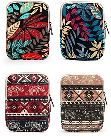 LOOMIKKE Buchhülle, harte Buchhülle für Taschenbuch, waschbarer Stoff, Buchschutz, gepolsterte Tablet-PC-Hülle für Erwachsene in Blau aus Baumwolle mit Reißverschluss