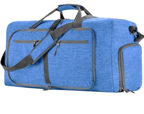 Reise Kleidersack Reisetasche 24-Zoll-Kleidersack Mit Schuhfach, 2-in-1-Hängekoffer, Anzug, Wochenendtaschen Handgepäck-Kleidersack Kleidersäcke für Reisen (Color : Blue, Size : 63 * 29 * 35cm)