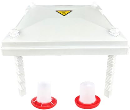 Rordigo Chauffe-couveuse pour poussins - 12,2 x 12,2 cm - Pour 20 poussins - Plaque chauffante avec hauteur réglable et prise européenne