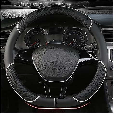 Lenkradbezug Lenkradhülle Lenkradabdeckung Auto Lenkrad Abdeckung 38cm PU Leder Für VW Für Golf Für Polo Für Teramont Für Atlas Für T-ROC Für T-Cross Auto Zubehör(D-5)