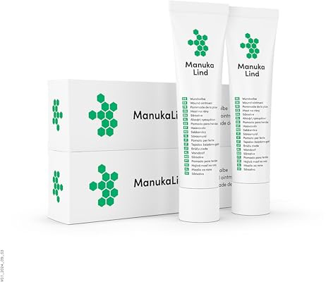 ManukaLind Wundheilsalbe mit antibakteriellem Manuka-Honig (MGO 514+) – für alle Phasen der Wundheilung – Wund- und Heilsalbe fördert die schnelle Heilung leichter bis schwerwiegender Wunden, 2 x 15g