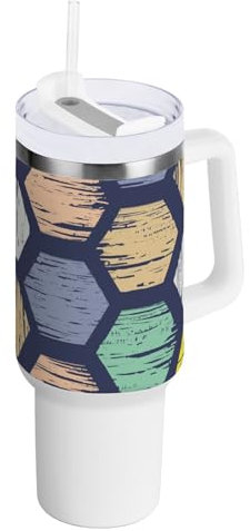KLL Color Aesthetic Vacuum - Vaso de 40 onzas con tapa con pajilla, botella de agua, 1,134.0 g, reutilizable, taza de café extragrande para hombre y mujer, regalo