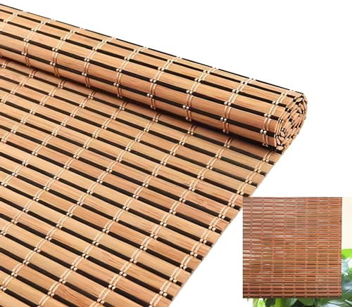 Eiauiuo Rustikal Bambusrollo Bamboo Blinds Raffrollo Seitenzugrollo Bambusfensterrollo für Fenster und Türen Verdunkelungrollo UV-Schutz Schallisolierendrollo Innenbereich Dekorativ Holzrollo Nach Maß