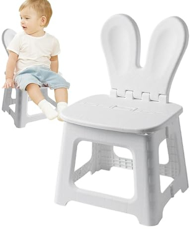 Kinder-Tritthocker, Hasen-Dinosaurier-Tritthocker, tragbarer Klappstuhl, Tritthocker mit Rückenstütze, Sitzhocker für Kinder, Schuhwechselhocker, Badezimmerhocker, Kinder-Klappstuhl