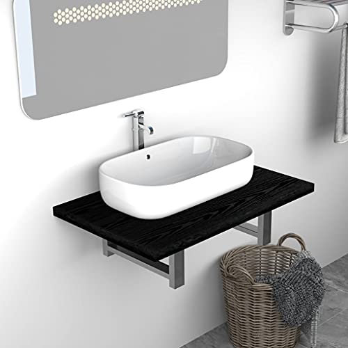 NQJIBUE Elemento - Mensola da parete per lavabo da bagno, 60 x 40 x 16,3 cm, set di mobili, set di mobili da bagno