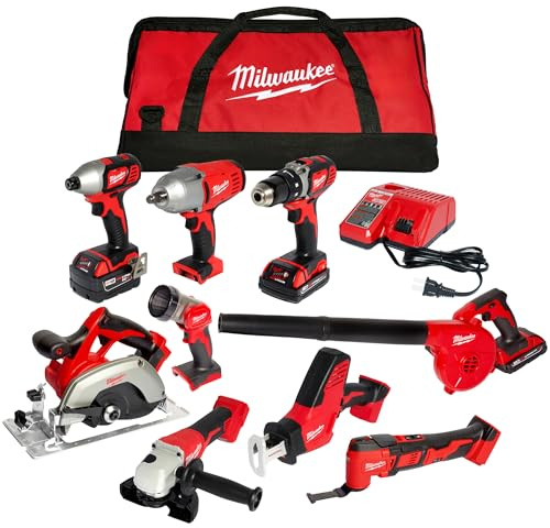 M18 18-Volt Lithium-Ion Cordless Combo Kit 9-Tool with 2-Batteries, Charger and Tool Bag