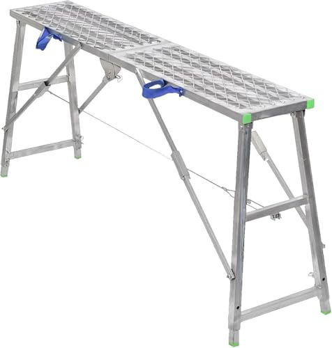 JvFbjLF Piattaforma di Lavoro Regolabile in Altezza in Acciaio zincato saldato Multiuso ponteggio Torre Sgabello(160cm)