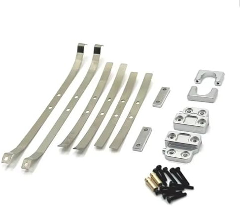 YONMFRDS For MN82 LC79 1/12 Metal Rear Axle Shock Absorber For Leaf Springs And Fixed For Seat Mount Bracket Set RC Car Upgrade Parts Accessories RC Car DIY Parts(Silver)