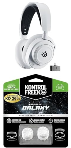SteelSeries Arctis Nova 7X Wireless Xbox Gaming Headset - 2,4 GHz & Mischbarer Bluetooth-Sound + KontrolFreek FPS Freek Galaxy White für Xbox One & Xbox Series X Controller - Performance Thumbsticks