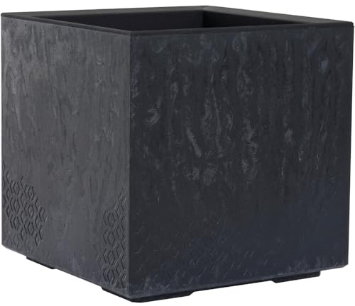 Siena Garden Pflanzkasten FARO Stone schwarz Betonoptik, 40 x 40 cm