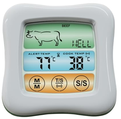 VANZACK Termometro per Alimenti Digitale Touch Screen, Termometro da Cucina per Barbecue Domestico, Strumento di Misurazione Temperatura Carne Preciso e Affidabile per Uso Casalingo
