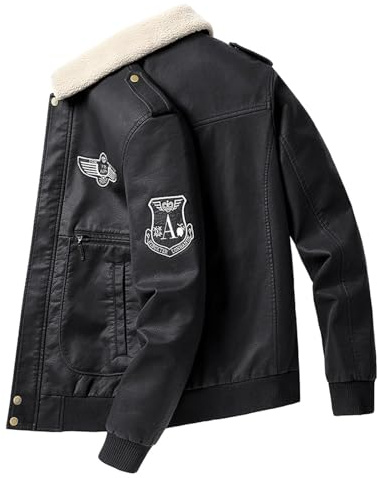 Generisch Motorrad Jacke Herren Motorrad Reitjacke Schutz Vor Kälte Und Wind Motorradjacke Winter Schutzjacken Lederjacke Radjacke Bomberjacke Kleidung