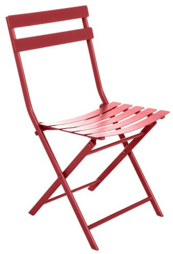 Hespéride - Chaise de Jardin Pliante Greensboro Groseille - Acier Traitement Antirouille Renforcé - Dim 50 x 42 x 81 cm - Meuble d'Extérieur Pliable