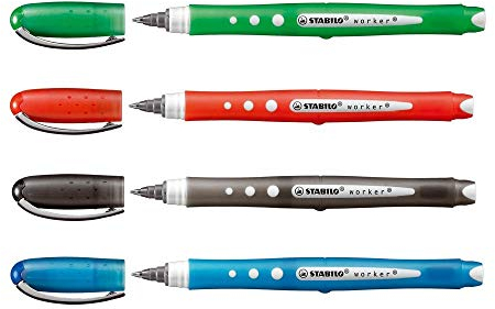 STABILO Worker+ Tintenroller, bunt, Grün, 3 Stück