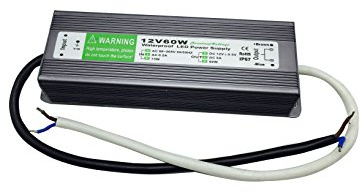 YXHL Transformateur Convertisseur Conducteur 60 Watt, AC 230Và DC 12V Aalimentation IP67 étanche convient pour éclairage LED ruban, Modules LED et DC Outdoor éclairages