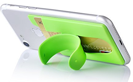 Kronya - Portacarte per Smartphone con Supporto - Custodia per Dito Borsa per Fitness Portafoglio Supporto per Cellulare Sport Auto (Verde)