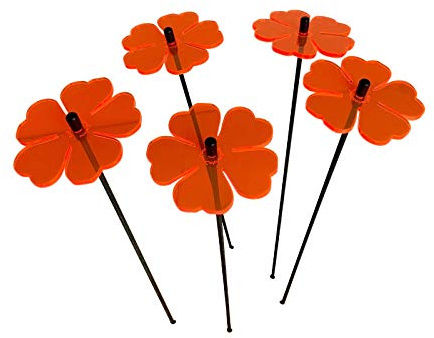 Sun Catcher Garden Decor Lot de 5 piquets de Jardin Lumineux à Double Fleurs - 25 cm de Haut - pour intérieur et extérieur - Couleur : Orange