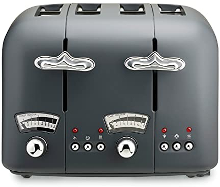 De'Longhi Argento Silva CT04.GY, 4 Slice Toaster Grey