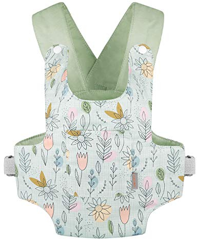 GAGAKU Puppentrage Puppenzubehör Babypuppentrage Kuscheltierträger mit verstellbaren Trägern für Kinder - Grün (Sonnenblume)