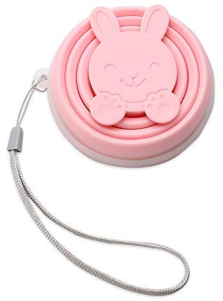 Yuxin Zhaochen Portable Silicone rétractable Coupe Pliante avec Couvercle extérieur télescopique Pliable Timbale Voyage Camping Tasse d'eau (Color : Pink)