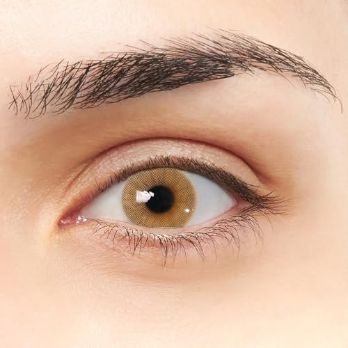 Lentillas de Contacto Color Marrón Claro Duración 1 Año + Kit de Accesorios Color Ónix VIP (2 Piezas) Sin Aro de Definición