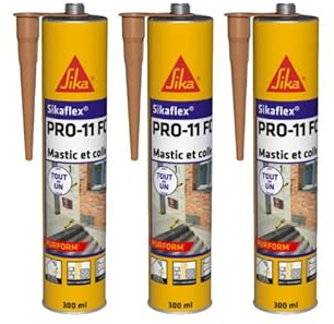 Lot de 3 mastics colles SIKA Sikaflex PRO 11 FC Purform - Beige - 300ml