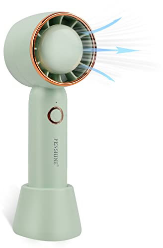 Fenshine Desk Fan, Portable Mini Handheld Fan with 3 Speeds, USB Rechargeable, Air Conditioning Blower, Low Noise for Home Office Indoor Outdoor Holiday Travel(Green 01)
