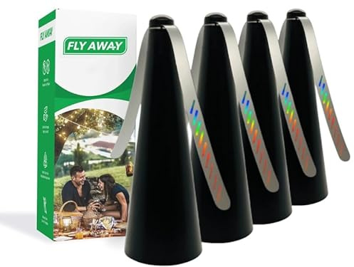 Fly Away - Paquete de 4 abanicos repelentes de Moscas para Exteriores, Uso en Mesa Exterior o Interior, Restaurante, Barbacoa, Eventos, disuadir Moscas, Avispas, Abejas, Otras Moscas e Insectos,