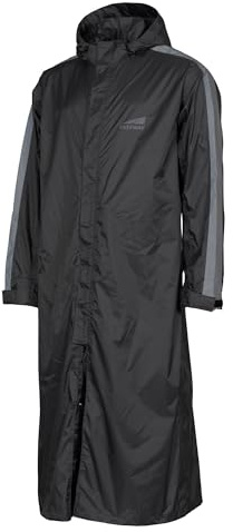 FAST WAY Regenmantel für Rollerfahrer, Langer Regenponcho, Wasserdichter & Winddichter Regenschutz Rollerfahrer, Abnehmbare Kapuze, Roller Regenschutz Kleidung mit Reflexmaterial