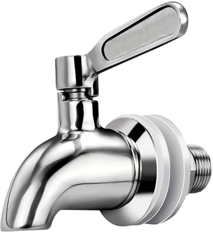Bkinpid Edelstahl-Ersatz-Zapfhahn für Getränkespender, 304 Edelstahl, Getränkespender Wasserfilter, Wasserhahn für Getränke, Sonne, Tee, Glas, Behälter