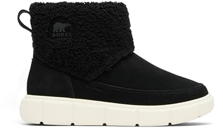 Sorel Explorer III Slip-On Cozy WP Stövlar, Självsäker Komfort, Urban Chic, Toffelliknande Värme, Vattentät Mocka, Konstgjort Fårskinn, Gummikuddar - Dam