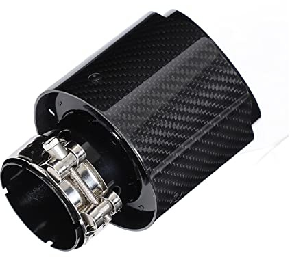 Embout de Tuyau D'échappement Universel pour Voiture, Texture en Fiber de Carbone, Entrée 63mm, Sortie 101mm