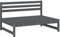 vidaXL Garden Middle Sofa Outdoor Sectional Unit - Grey Solid Pinewood for Patio, Terrace, Garden - Comfortable Seating Experience - Modular Design
