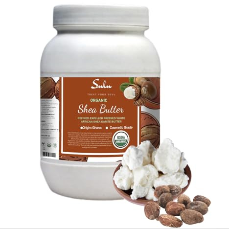 USDA Certified Organic Expeller Pressed White Refined Shea Butter (2 lb)