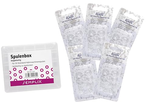 SEMPLIX Spulenbox mit 50 Universal-Kunststoff-Spulen (CB-Greifer 21 x 11,5 mm)
