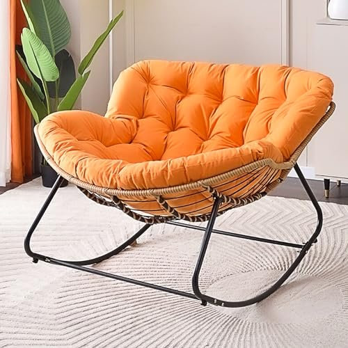 Schaukelstuhl Wohnzimmer, Schaukelstuhl Stillen, Schaukelstuhl Garten, Gepolstert mit Verdicktem Kissen, Maximales Gewicht 200 kg, Eiförmiger Schaukelstuhl für Veranda, Garten, Schlafzimmer ( Color :